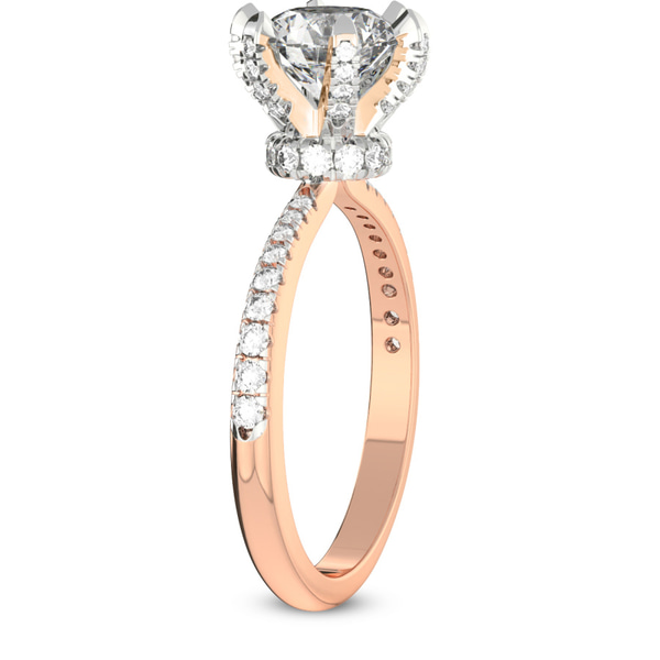 Mereia Secret Halo Lab Diamond Ring top view