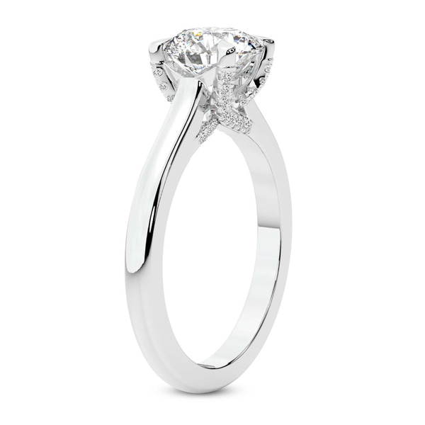 Agnes Criss cross Prong Solitaire 2mm Lab Diamond Ring top view