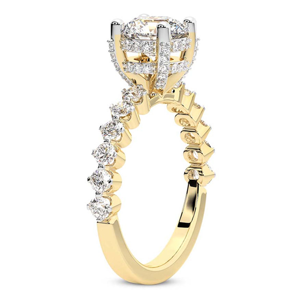 Caitronia Floating Side Stones Lab Diamond Ring top view