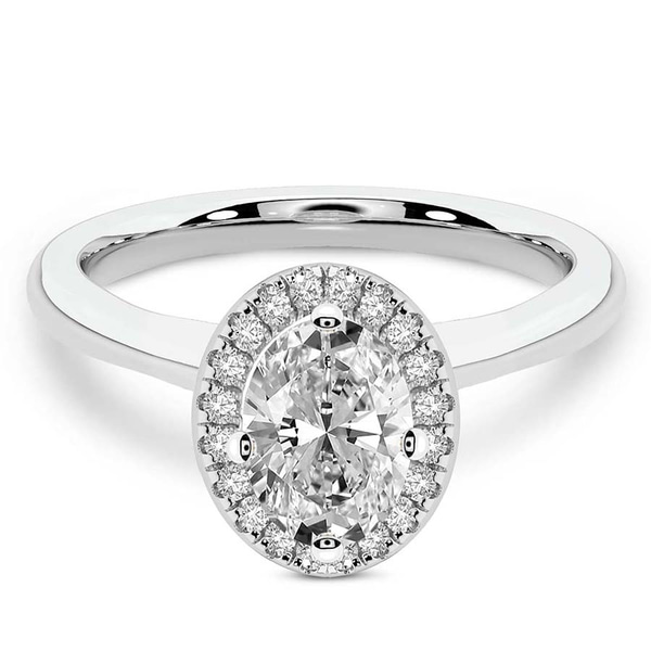 Harriet Halo 2mm Lab Diamond Ring front view