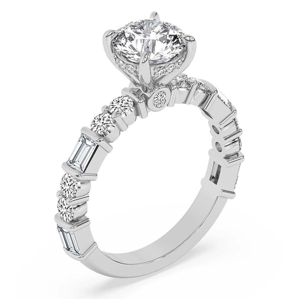 Enchanted Bliss Side Stone Lab Diamond Ring top view
