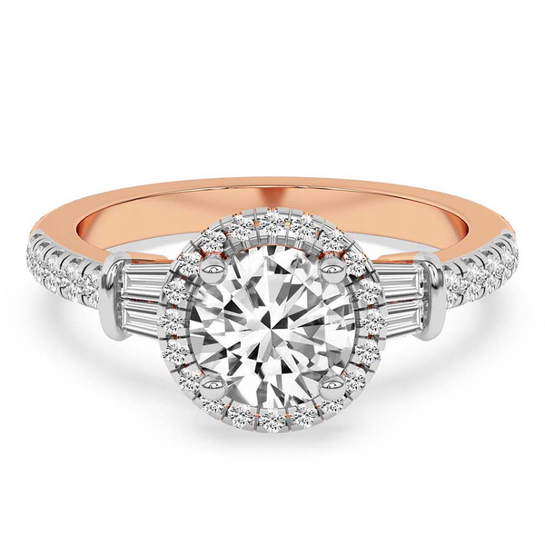 Liora Cascade Halo Lab Diamond Ring front view