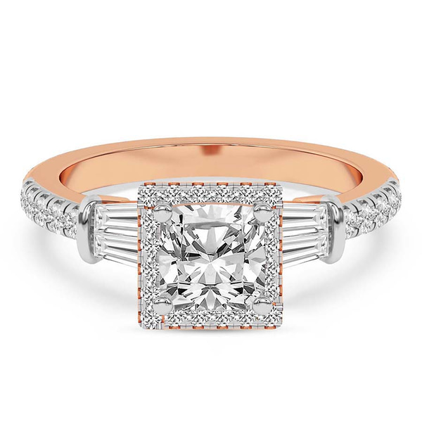 Liora Cascade Halo Lab Diamond Ring front view