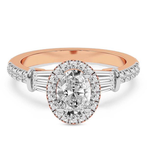 Liora Cascade Halo Lab Diamond Ring front view