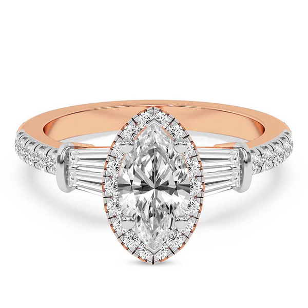 Liora Cascade Halo Lab Diamond Ring front view