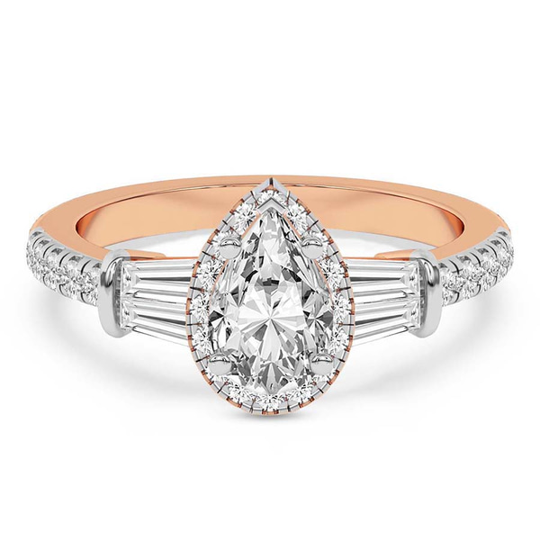 Liora Cascade Halo Lab Diamond Ring front view