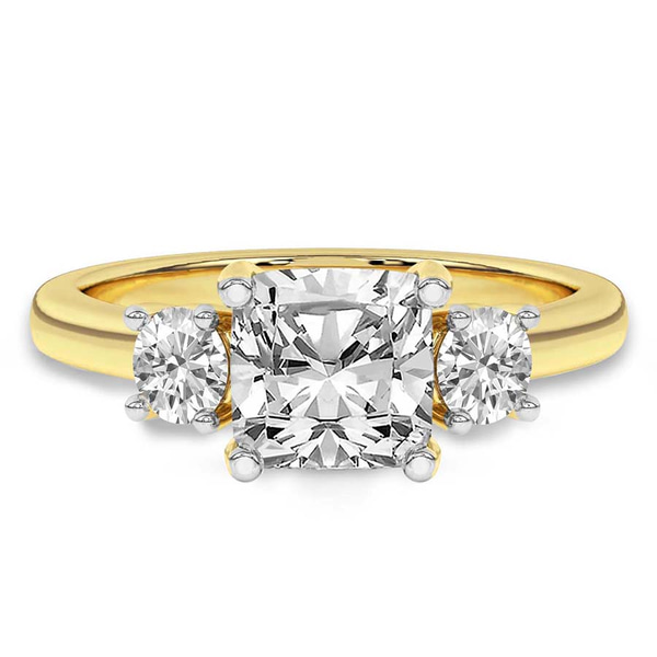Evelina Round Three Stone Lab Diamond Ring front view