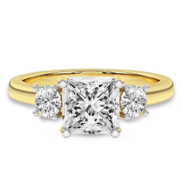 Evelina Round Three Stone Lab Diamond Ring front view