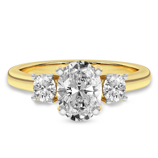 Evelina Round Three Stone Lab Diamond Ring front view
