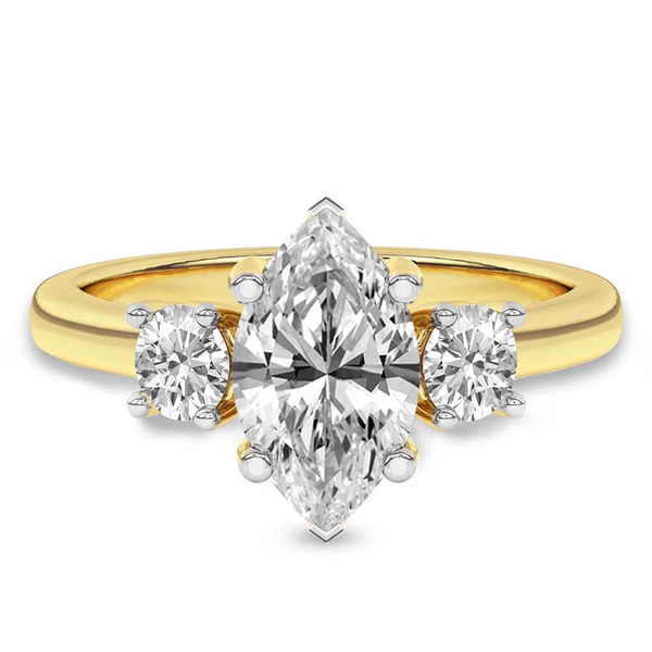 Evelina Round Three Stone Lab Diamond Ring front view