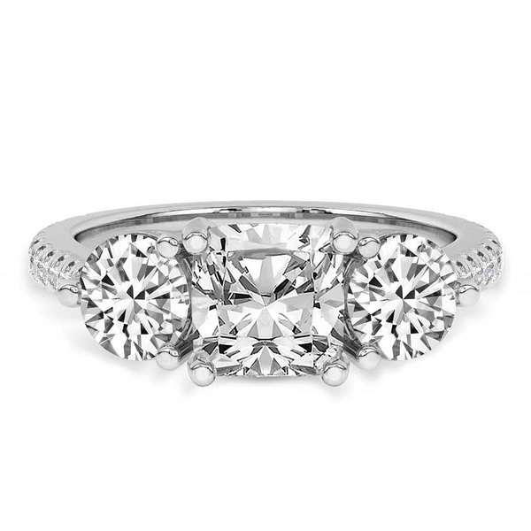 Artemis Round Three Stone Lab Diamond Ring front view