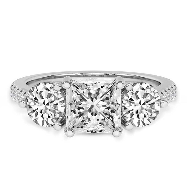 Artemis Round Three Stone Lab Diamond Ring front view