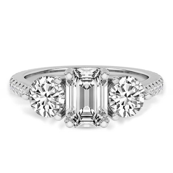 Artemis Round Three Stone Lab Diamond Ring front view