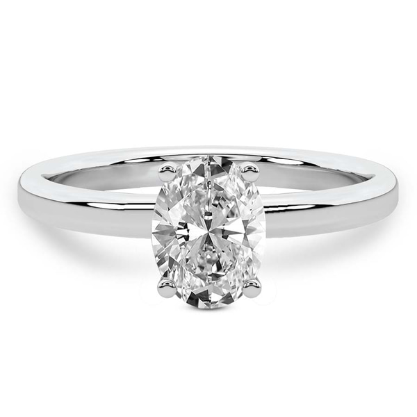 Four Prong Solitaire 1.5mm Lab Diamond Ring front view