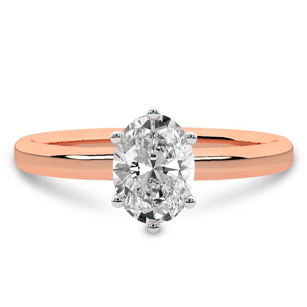 Six Prong Solitaire 1.5mm Lab Diamond Ring front view