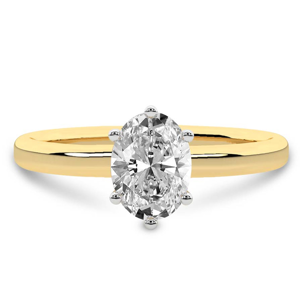 Six Prong Solitaire 1.5mm Lab Diamond Ring front view