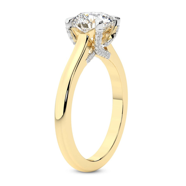 Agnes Criss cross Prong Solitaire 1.5mm Lab Diamond Ring top view