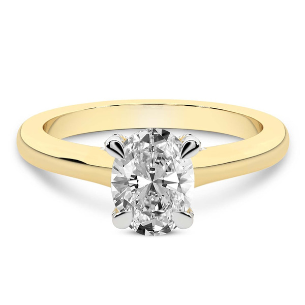Agnes Criss cross Prong Solitaire 1.5mm Lab Diamond Ring front view
