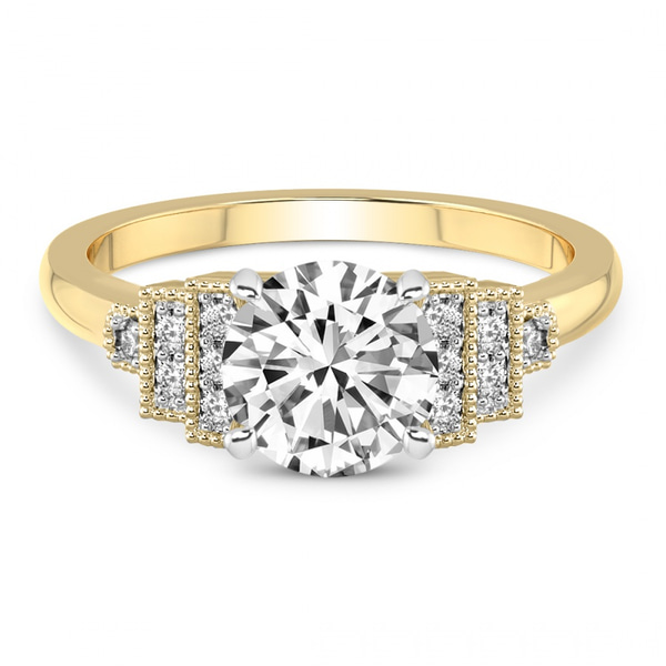 Joy Tapering Side Stone Lab Diamond Ring front view