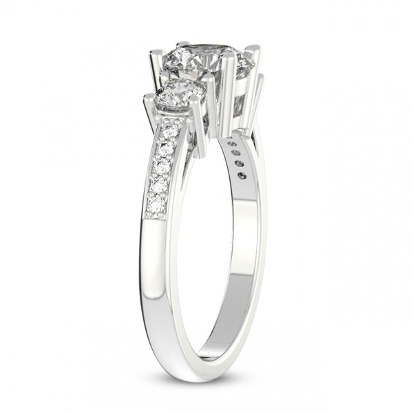Trilogy Three Stone Lab Diamond Ring top view