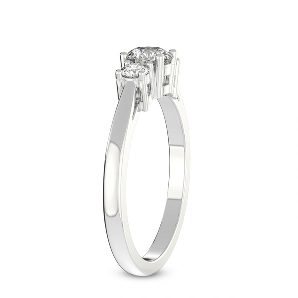 Intricacy Three stone Lab Diamond Ring top view