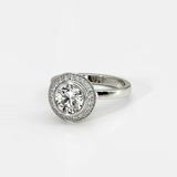 18ct Yellow Gold Upturned Dome Bezel Halo Lab Diamond Ring video