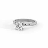 10kt White Gold Magnolia Texture Solitaire Lab Diamond Ring video