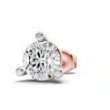 10kt Rose Gold Three Prong Round Lab Diamond Single Stud Earring (1 Ct. Tw.) video