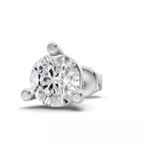10kt White Gold Three Prong Round Lab Diamond Single Stud Earring (1 Ct. Tw.) video