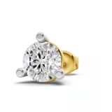 14kt Yellow Gold Three Prong Round Lab Diamond Single Stud Earring (1 Ct. Tw.) video