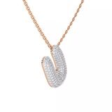 9ct Rose Gold Lab Diamond Initial U Necklace (1 Ct. Tw.) video