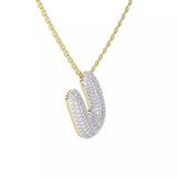 9ct Yellow Gold Lab Diamond Initial U Necklace (1 Ct. Tw.) video
