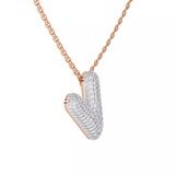 9ct Rose Gold Lab Diamond Initial V Necklace (1 Ct. Tw.) video