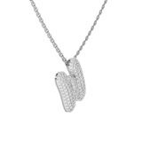 10kt White Gold Lab Diamond Initial W Necklace (1 Ct. Tw.) video