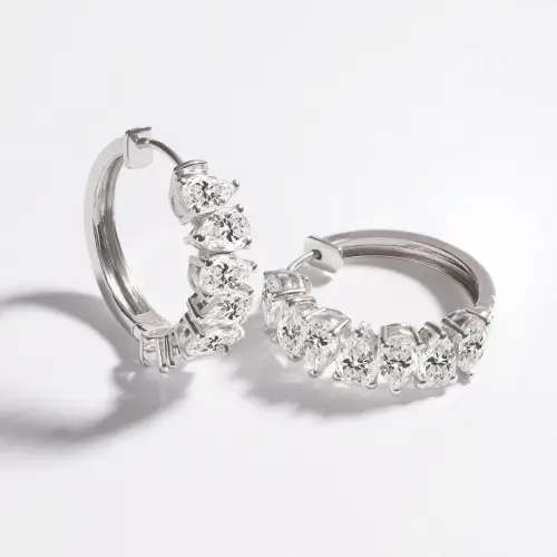 A Touch of Luxury: 14kt White Gold Hoop Earrings