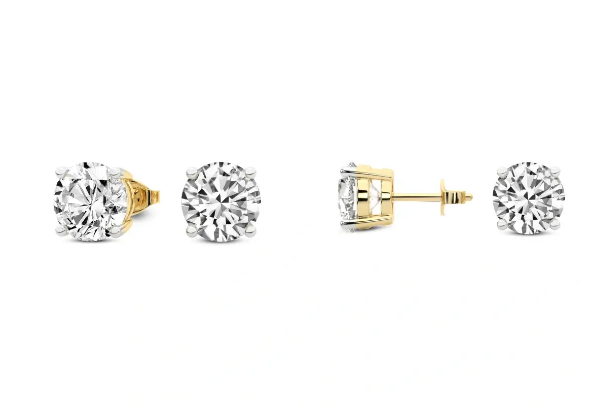 4 Prong Oval Lab Diamond Stud Earrings