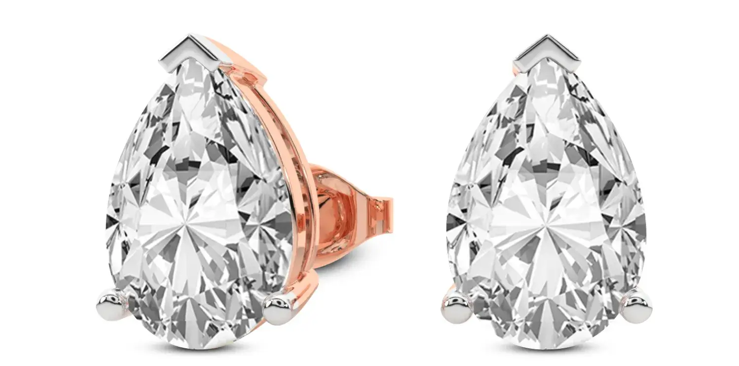 Pear diamond stud earrings