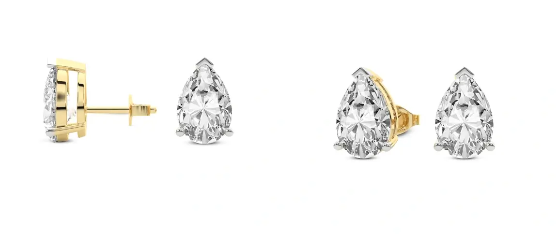 Pear Lab Diamond Stud Earrings