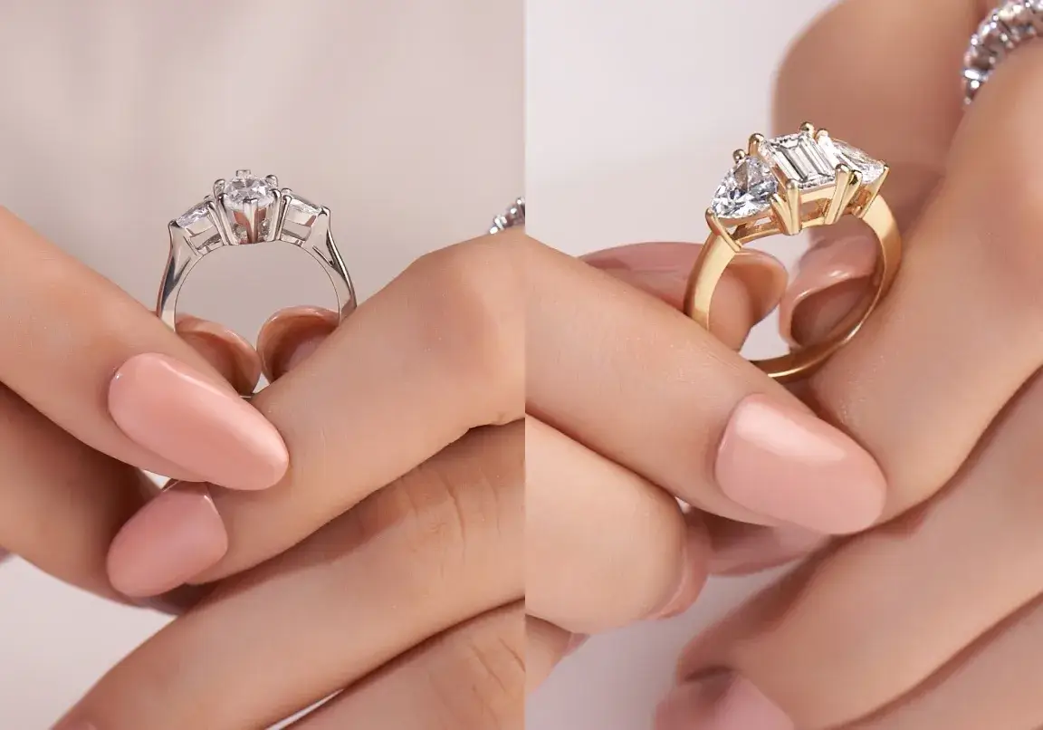 platinum vs gold lab diamond rings