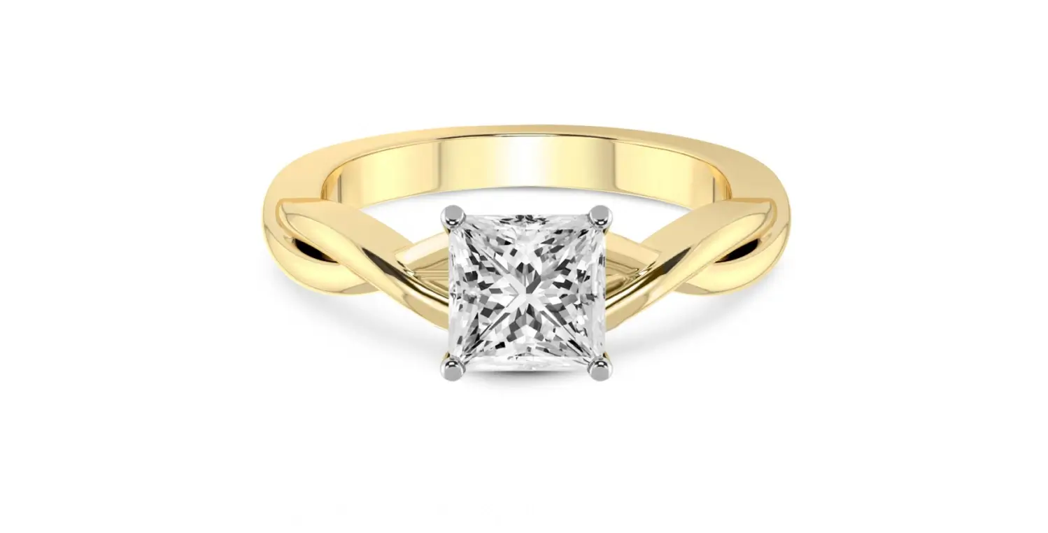 Intertwine Bliss Princess Cut Solitaire Engagement Ring