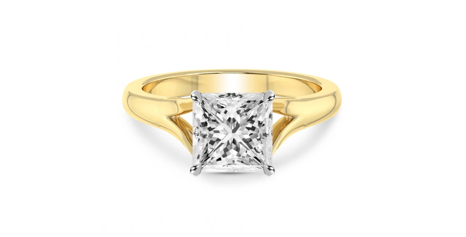 Cathedral Split Shank Princess Cut Solitaire Engagement Ring