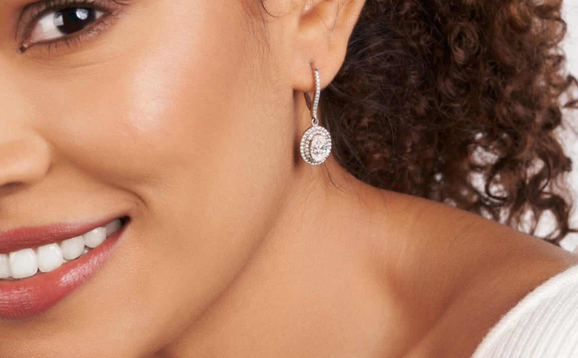 Freyde Double Halo Lab Diamond Earrings