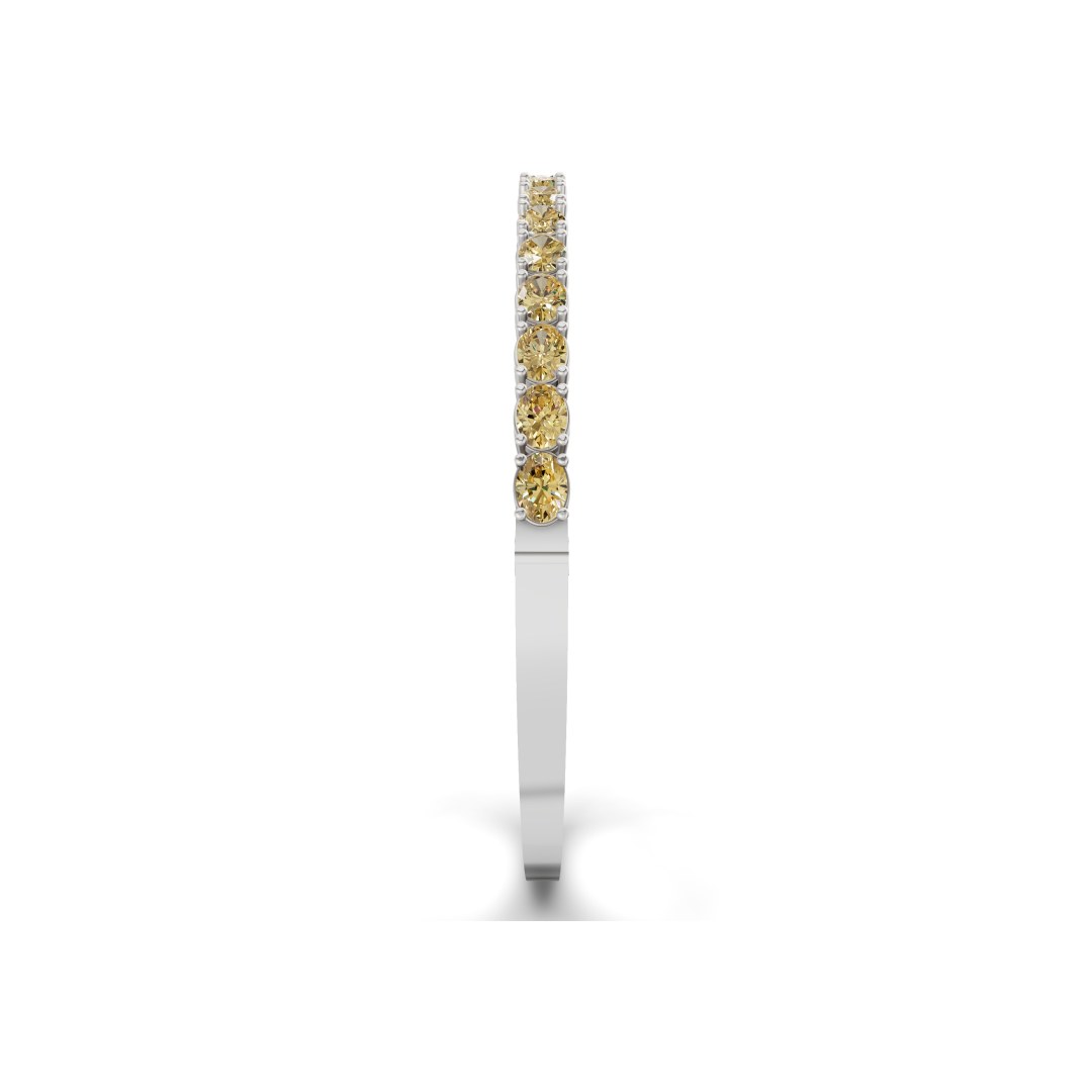 Oval Serenity Sunlit Yellow Lab Diamond Openable Bangle Bracelet left view