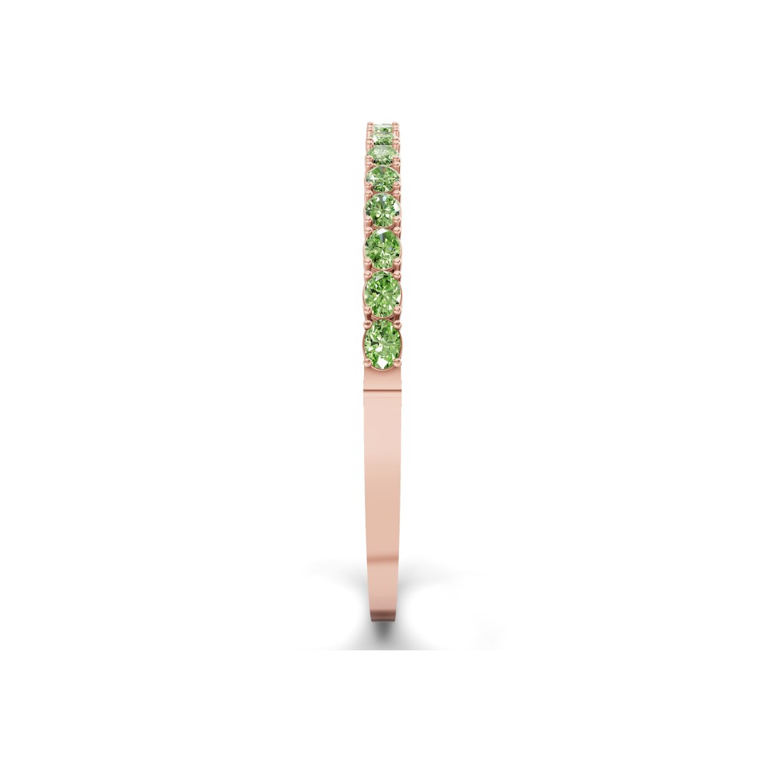 Oval Serenity Ocean Green Lab Diamond Openable Bangle Bracelet left view