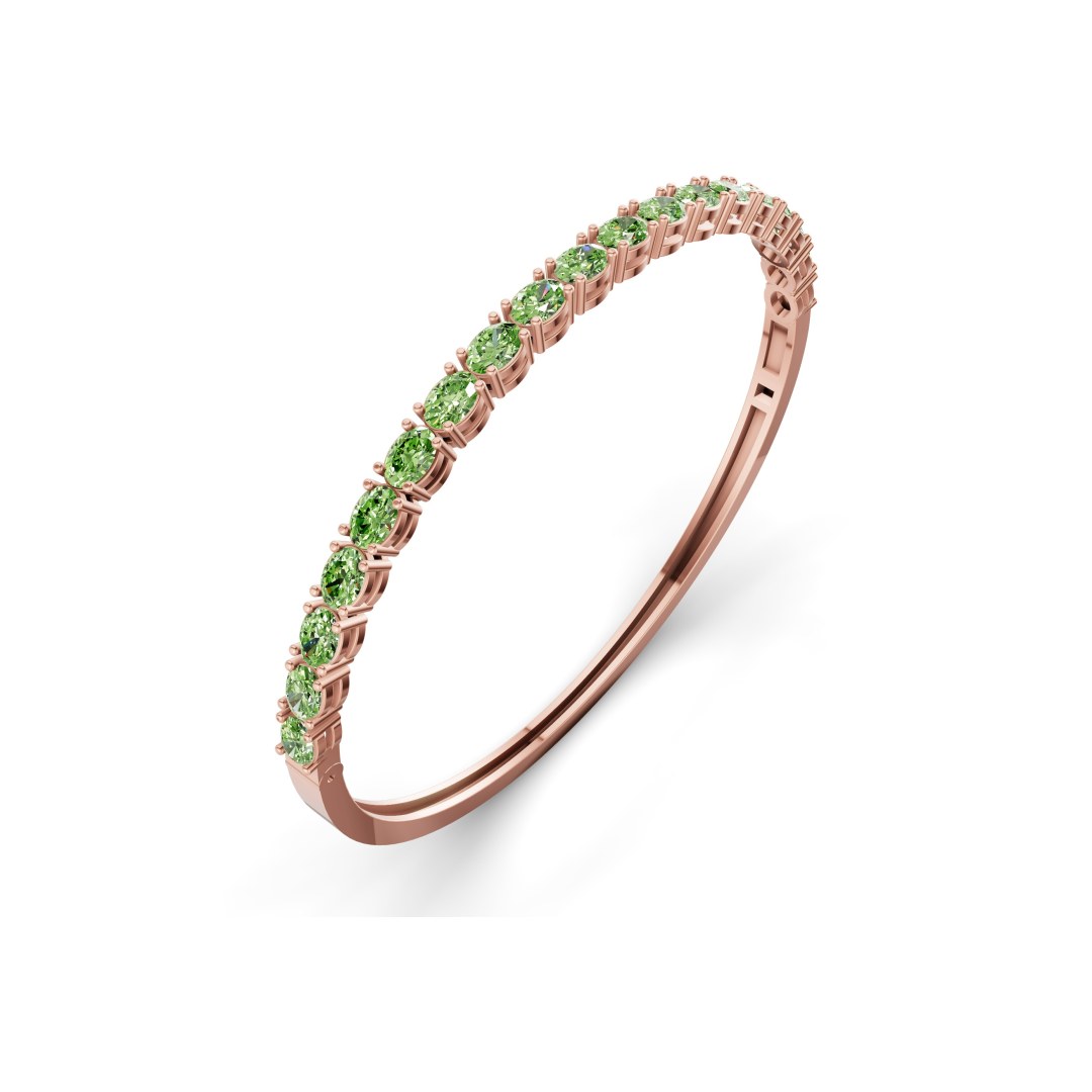14ct Rose Gold Oval Serenity Lab Diamond Openable Bangle Bracelet (1 Ct. Tw.) right