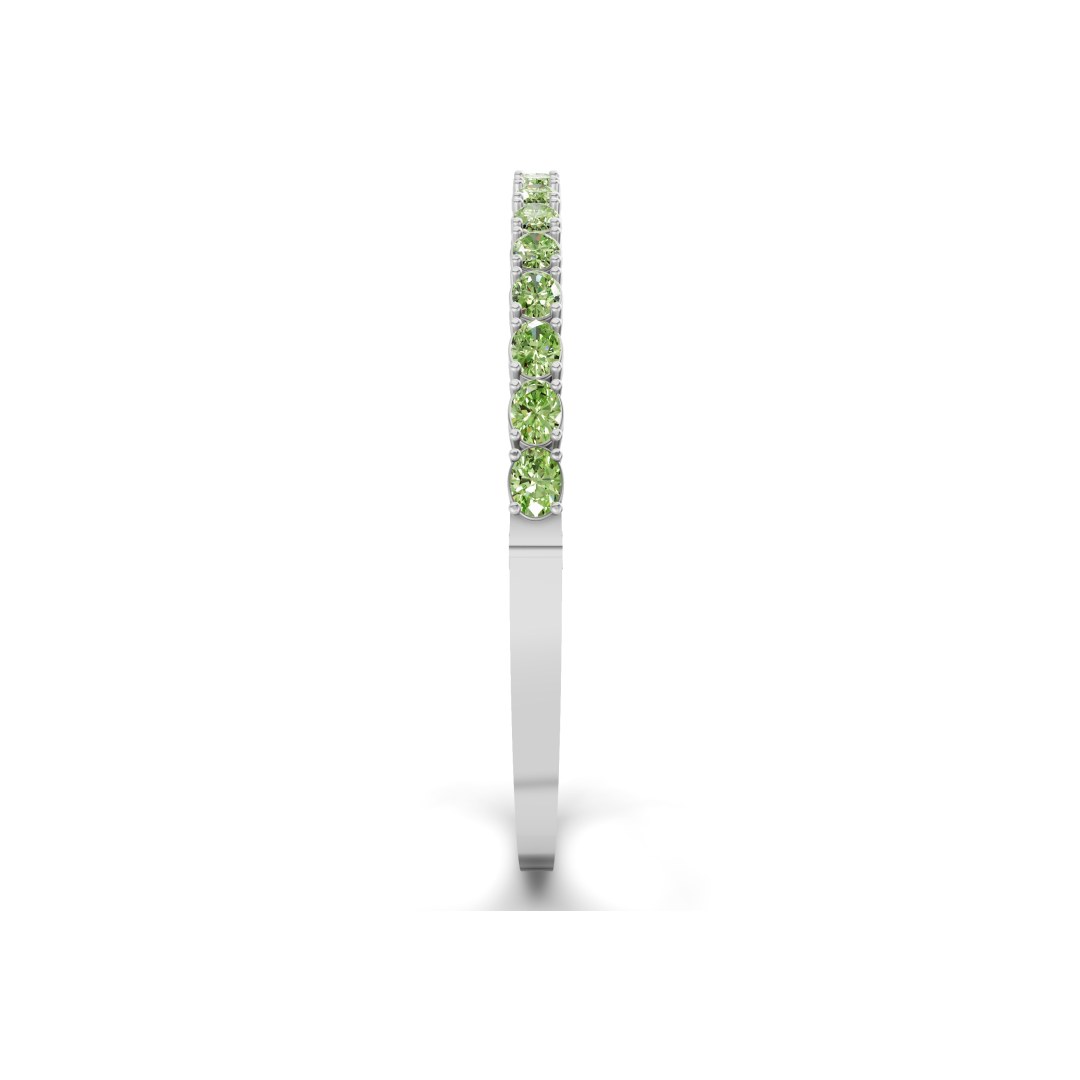 Oval Serenity Ocean Green Lab Diamond Openable Bangle Bracelet left view