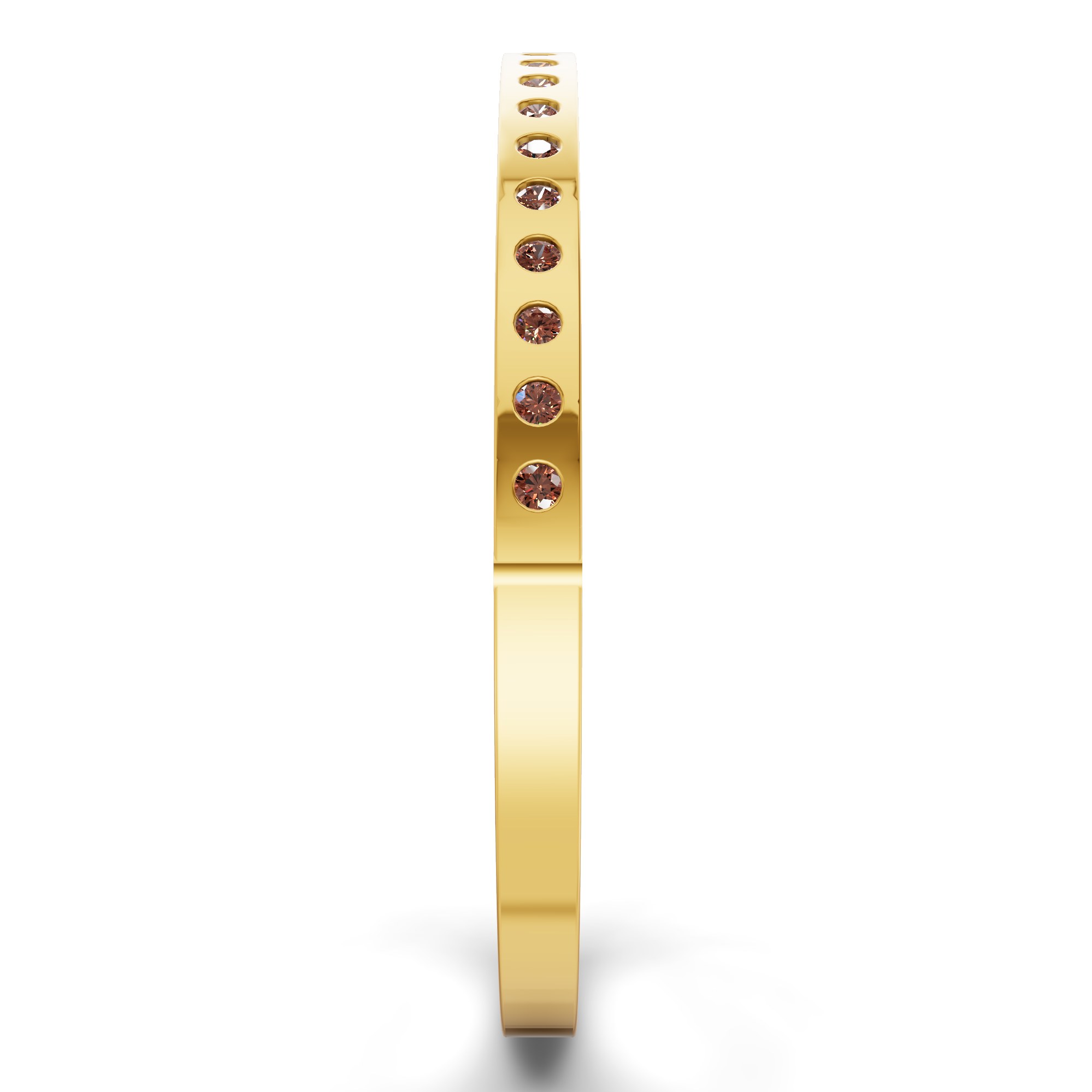 Round Glow Classic Brown Lab Diamond Openable Bangle Bracelet left view