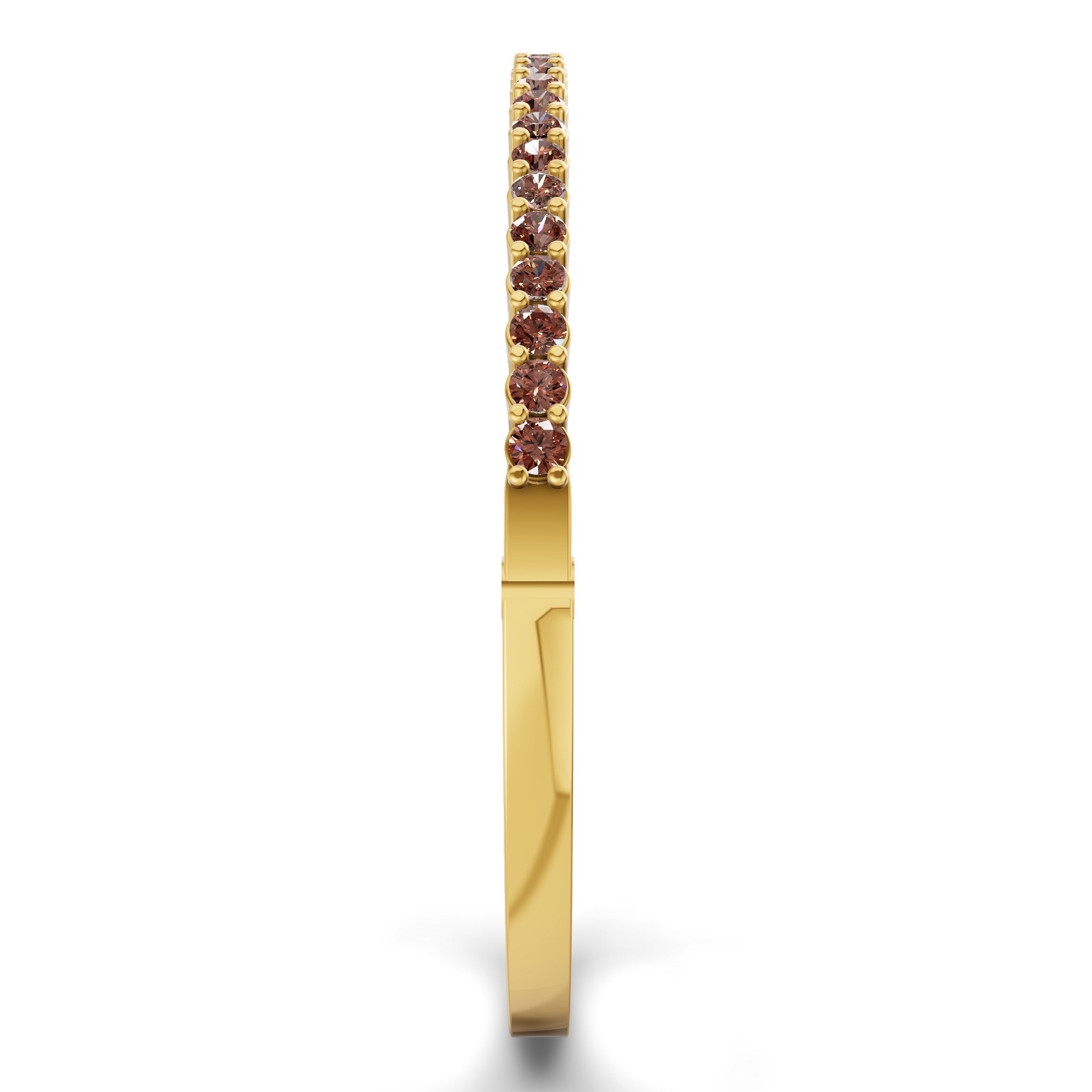 Round Embrace Brown Lab Diamond Openable Bangle Bracelet left view