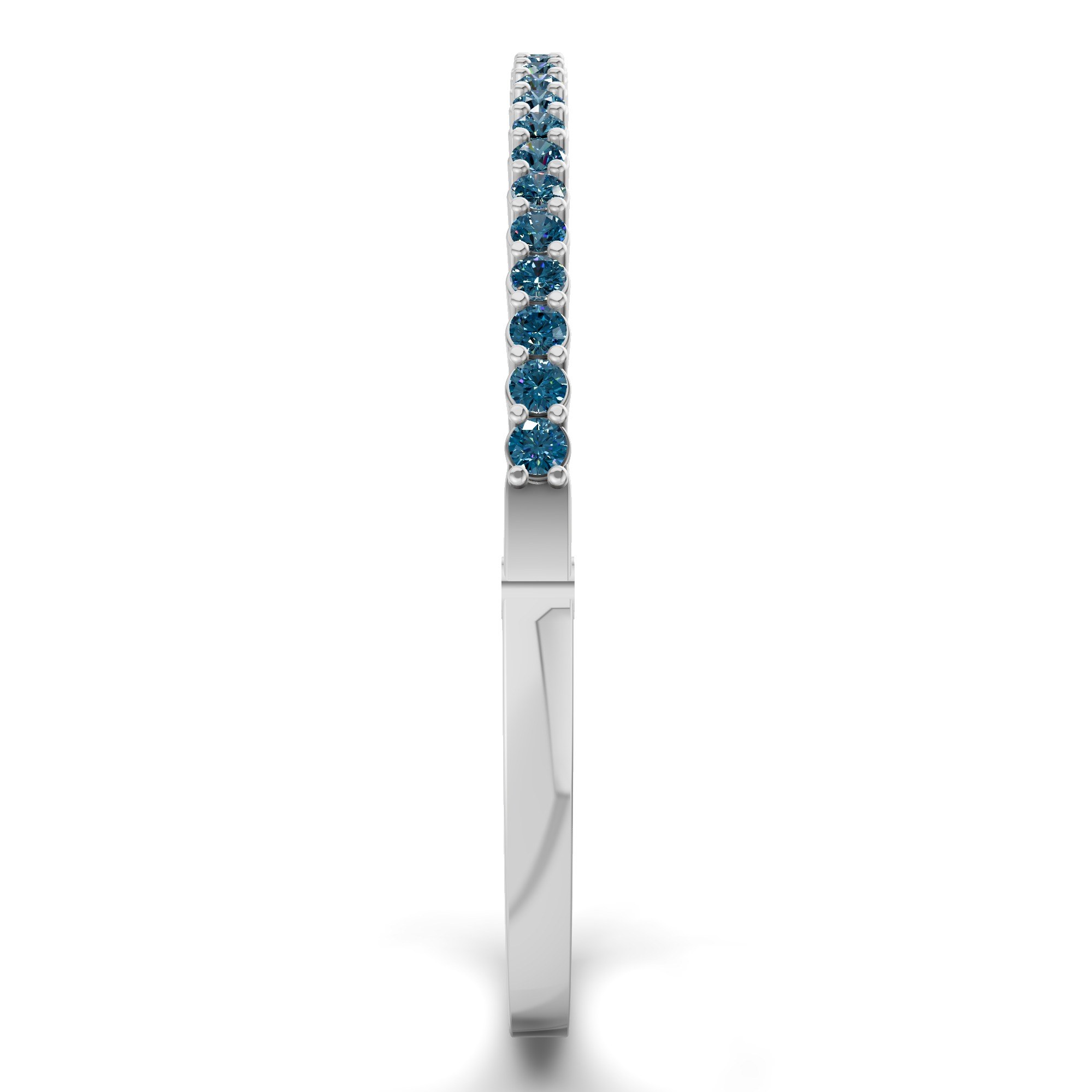 Round Embrace Royal Blue Lab Diamond Openable Bangle Bracelet left view
