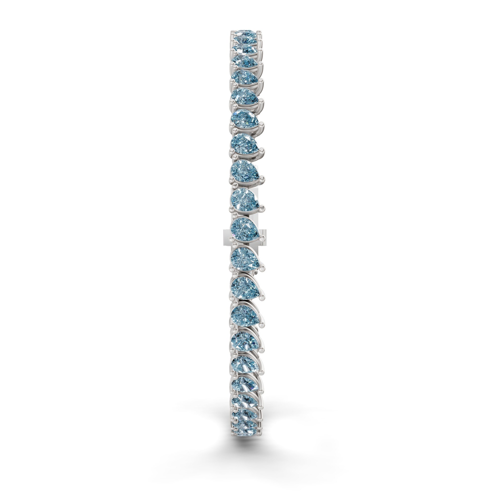Lilac Pear Ice Blue Lab Diamond Tennis Bracelet left view